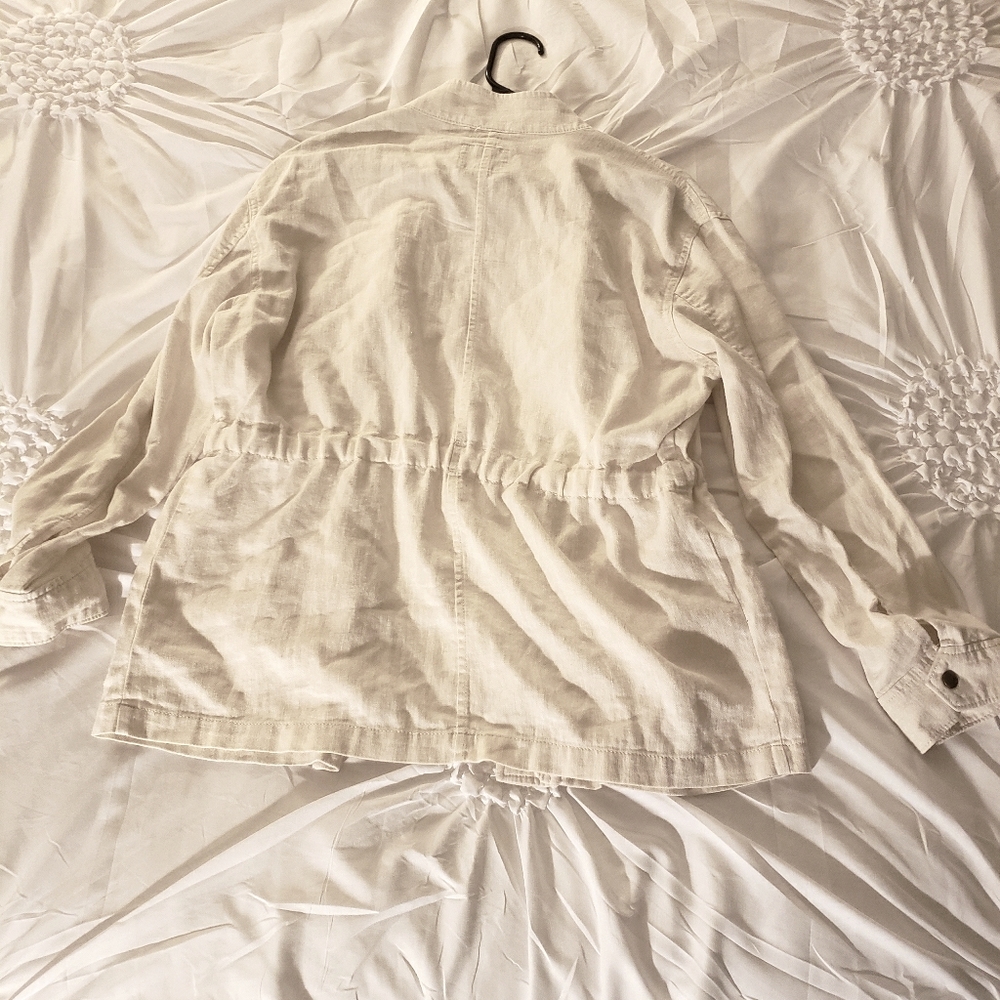 Cream Colored Old Navy Light Weight Utility Jacket
